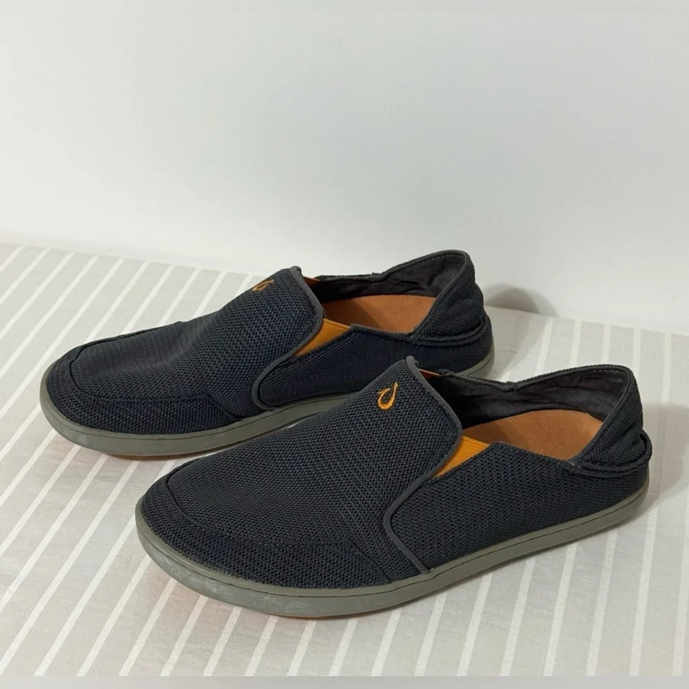 Olukai Nohea Mesh Sneakers Men's 8 Blue/Grey Casual Slip-On Loafers Boat Shoes